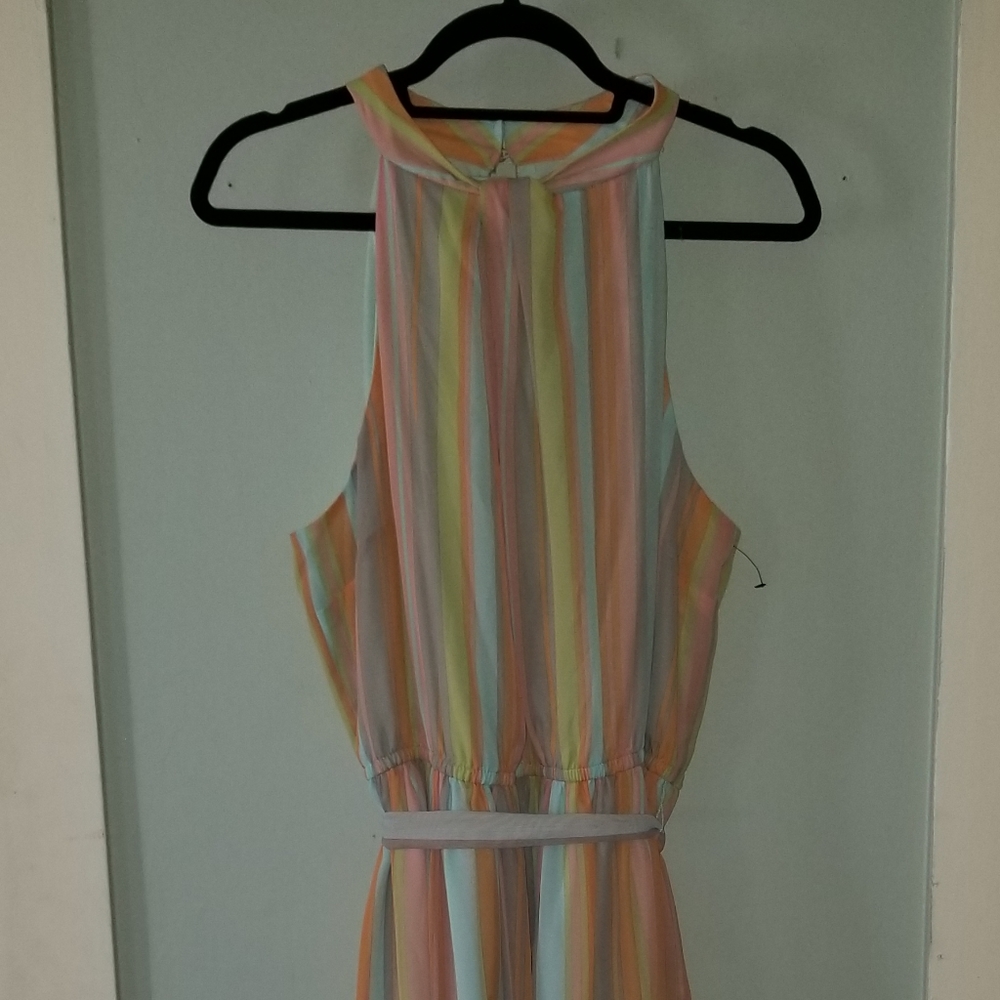 Beautiful Pastel Striped Maxi Dress Lane Bryant